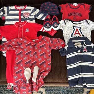 University of Arizona wildcats baby infant onesie pajama bundle